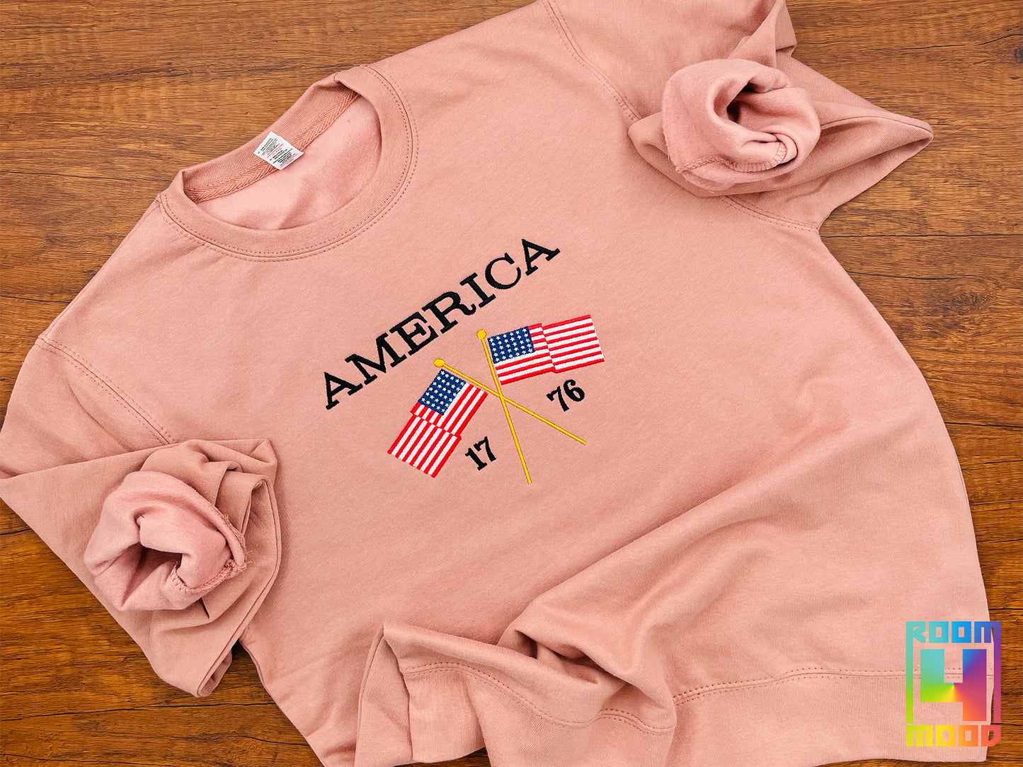USA Embroidered Sweatshirt, United States, America, Crewneck, Flag, Olympics 2024, Patriot, July 4th, Red White and Blue, American pride