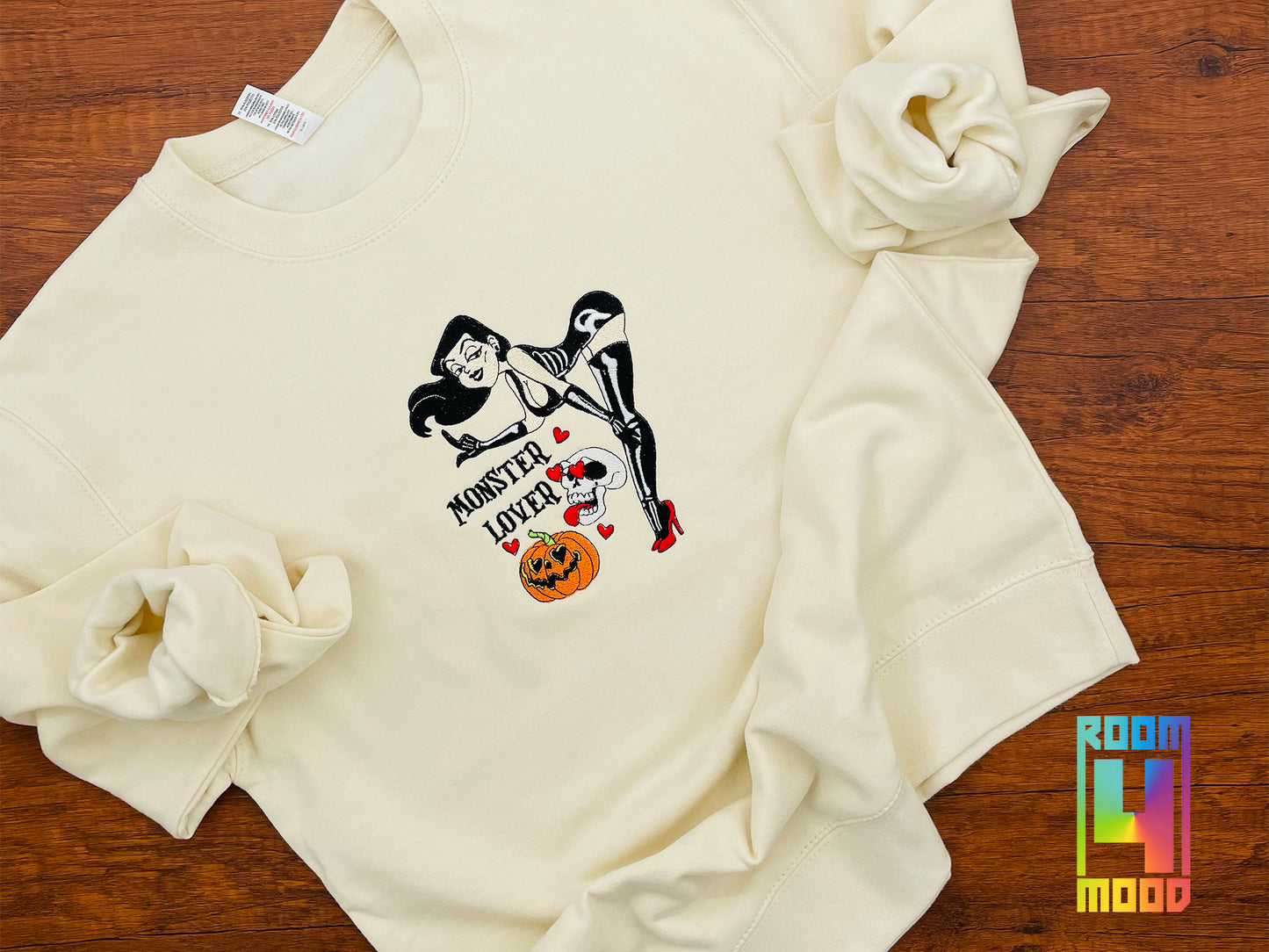Embroidery Monster Lover Sweatshirt Crewneck