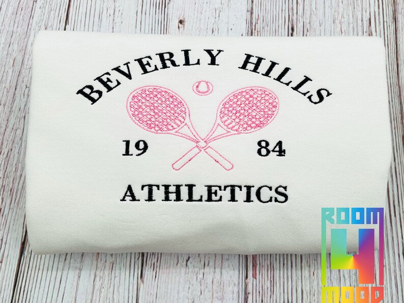 Beverly Hills Athletics Club Embroidered Sweatshirt, Embroidery crewneck, California State, Rodeo Drive Sweatshirt. Tennis retro shirt