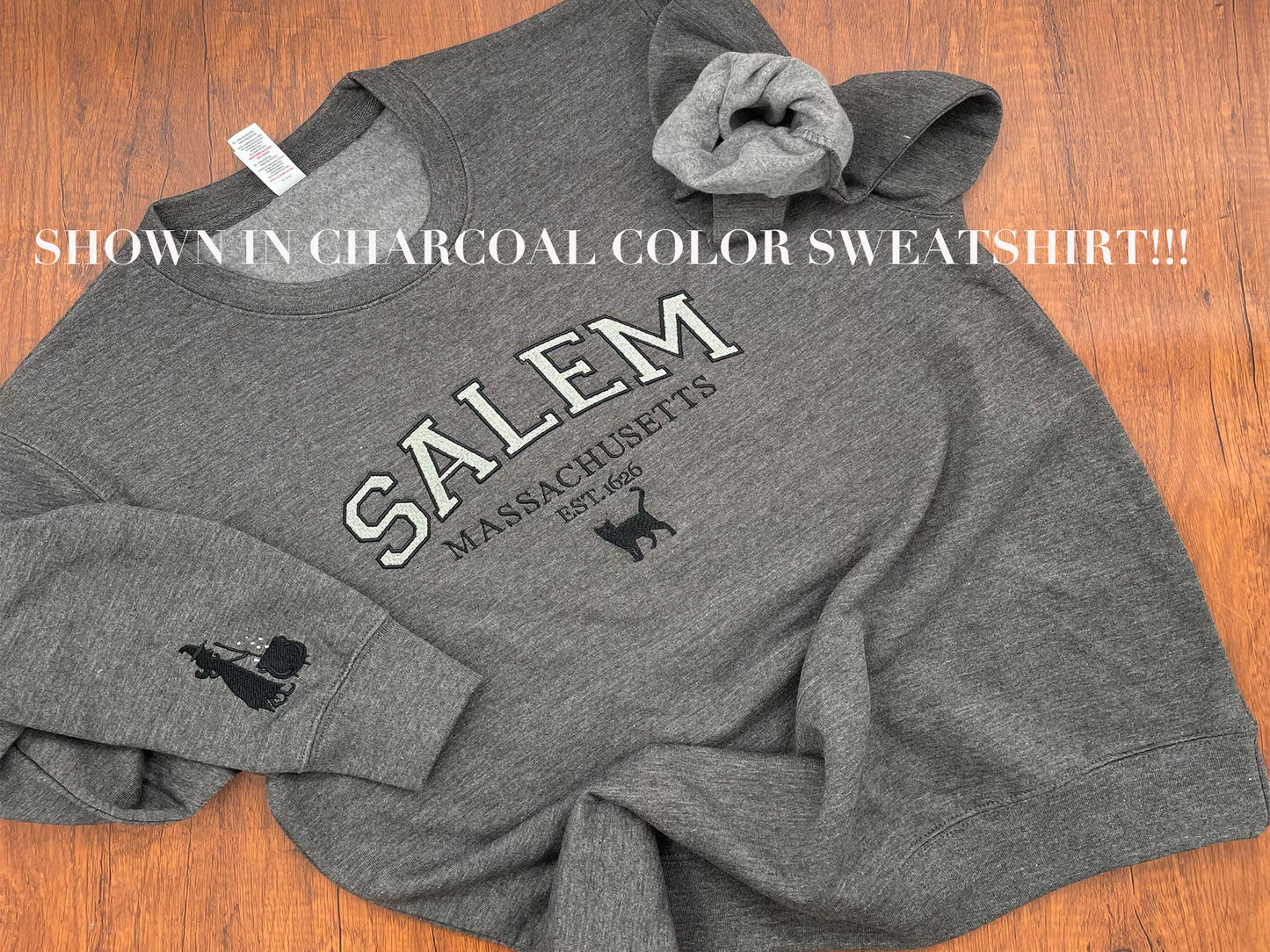 EMBROIDERED - Salem sweatshirt, with sleeve embroidery witch