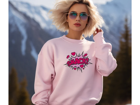 Embroidery Smack Love Heart Sweatshirt, Cupid, Valentines Hoodie, Valentines Gift, Dangerous Lovers, Couples sweatshirt, Love Cute