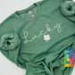 Lucky Embroidered Sweatshirt, Clover embroidery, St Patricks Day Sweatshirt, Saint Patrick's Pullover, Clovers, Simple Holiday Sweater,