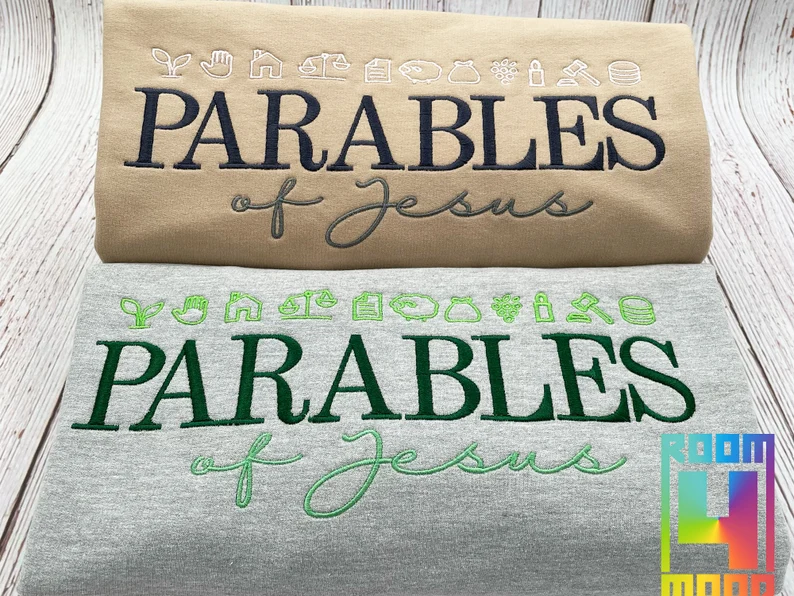 Parables of Jesus embroidery sweatshirt, embroidered sweater, Jesus Love, Christian Faith, Bible truths, Christian symbol, Sheep shepherd