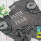 Faith over fear embroidery sweatshirt, embroidered sweater, Jesus Love, Christian Faith, Bible truths, Two color stitching, Christian symbol