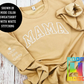 Personalized Embroidery Mama Sweatshirt with Kid Names on Sleeve, Mothers Gift, Birthday Mom, New Mom Gift, Minimalist Embroidered Sweater