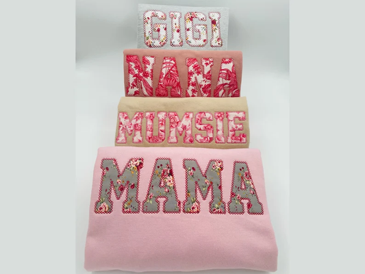 Custom Embroidered Sweatshirt Gift | Mothers Day | Spring Apparel | Floral Nana Shirt | Birthday Gift, Choose any Word/name, mama, gran,bebe