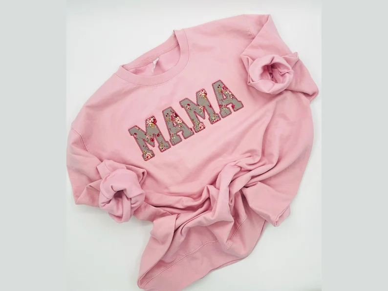 Custom Embroidered Sweatshirt Gift | Mothers Day | Spring Apparel | Floral Nana Shirt | Birthday Gift, Choose any Word/name, mama, gran,bebe