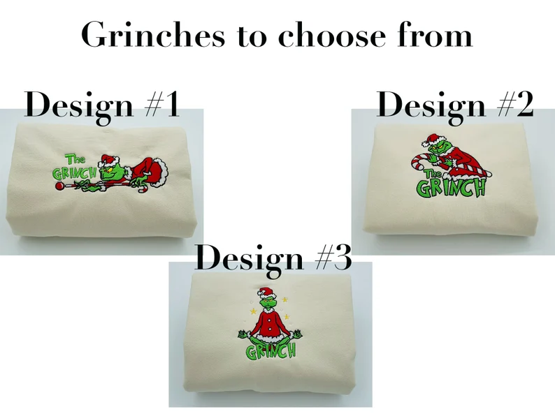 Christmas Sweatshirt, Whoville Embroidered Sweatshirt, Christmas Embroidery Sweatshirt, Christmas Crewneck, 3 Grinch designs to choose from