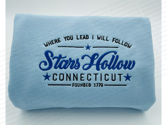 Stars Hollow Connecticut Embroidered Sweatshirt, Connecticut