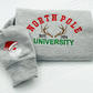 Embroidered Christmas North Pole University embroidery sweatshirt/Santa Hat sleeve, Y2K Style Embroidered Crewneck| Merry Bright Shirt