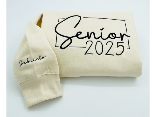 Personalized Senior 2025 Embroidered, Senior 2025 Shirt,Class of 2025 Sweatshirt, Graduate Embroidery, Graduation Shirt, Back to School crew