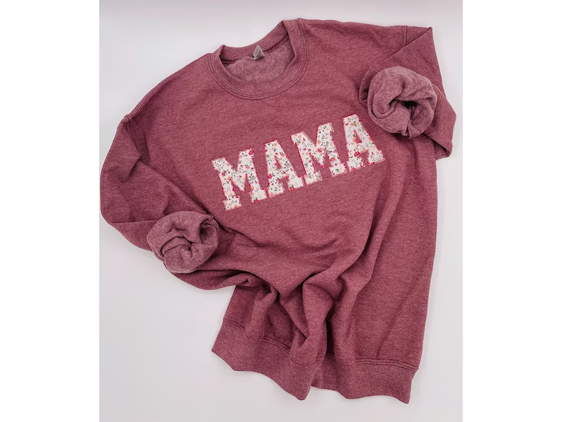 Custom Embroidered Sweatshirt Gift | Mothers Day | Spring Apparel | Floral Nana Shirt | Birthday Gift, Choose any Word/name, mama, gran,bebe