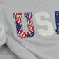 Embroidery 4th of July Sweatshirt, Glitter USA Shirt, Fourth of July 4th, Applique Red White Blue, Patriot, USA, Gift Sweatshirt Embroidered