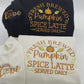 Embroidered Halloween embroidery sweatshirt/Spooky, sleeve pumpkin latte, ghost, Y2K Style Embroidered Crewneck| Pumpkin Spice Latte