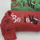 Embroidered Christmas Grinch believe embroidery sweatshirt/grinch face personalized sleeve, Y2K Style Crewneck| Merry Shirt, Santa SHIRT