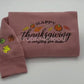 Embroidered Halloween embroidery sweatshirt/Fall Pumpkin Pie Season, Y2K Style Crewneck Thanksgiving, pumpkin spice, sleeve message, leaves